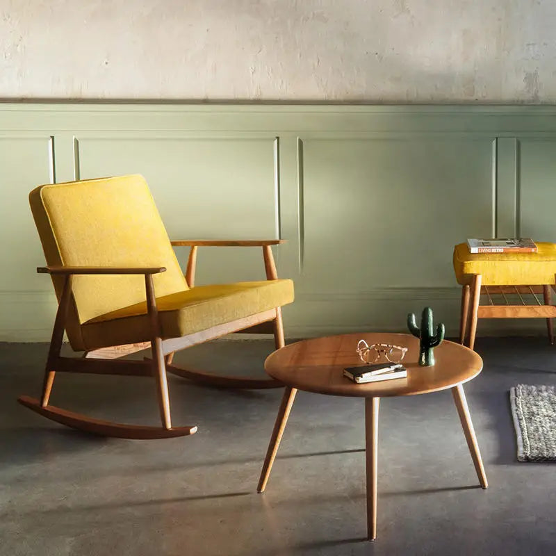 ADAMS Solid Wood Fabric Rocking Chair