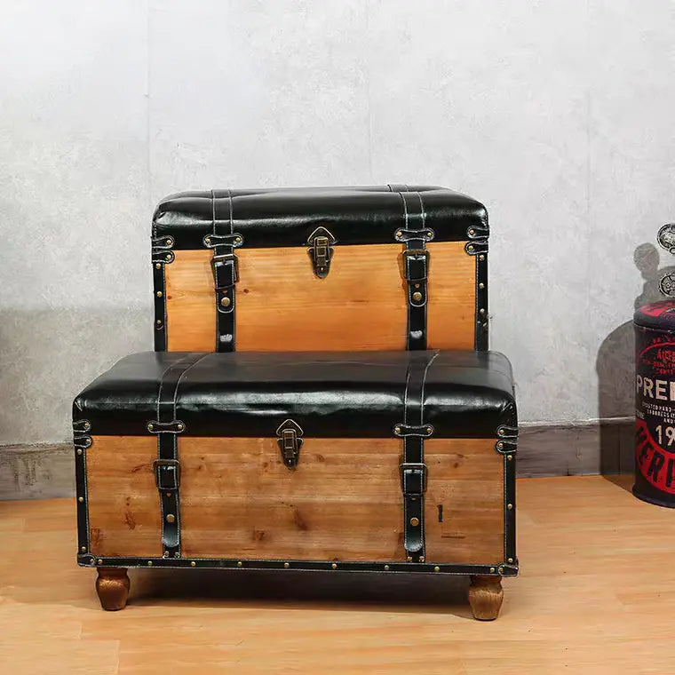 LIAS Vintage Luggage Storage Ottoman