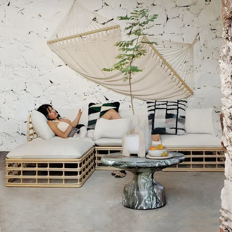 RIAH Scandinavian Outdoor Rattan Sofa