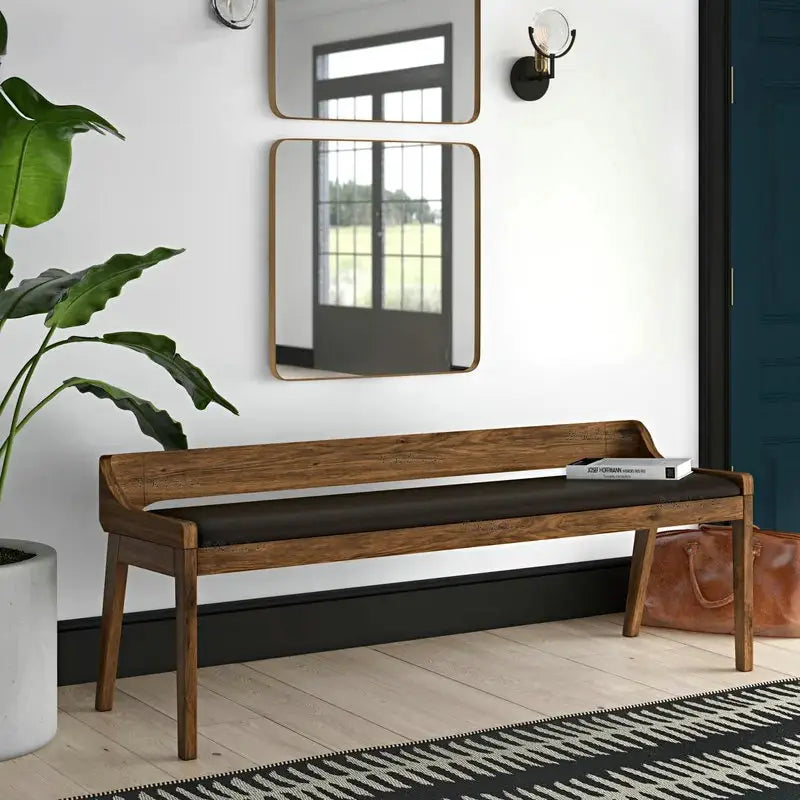 STANISLAS Rustic Solid Wood Bench
