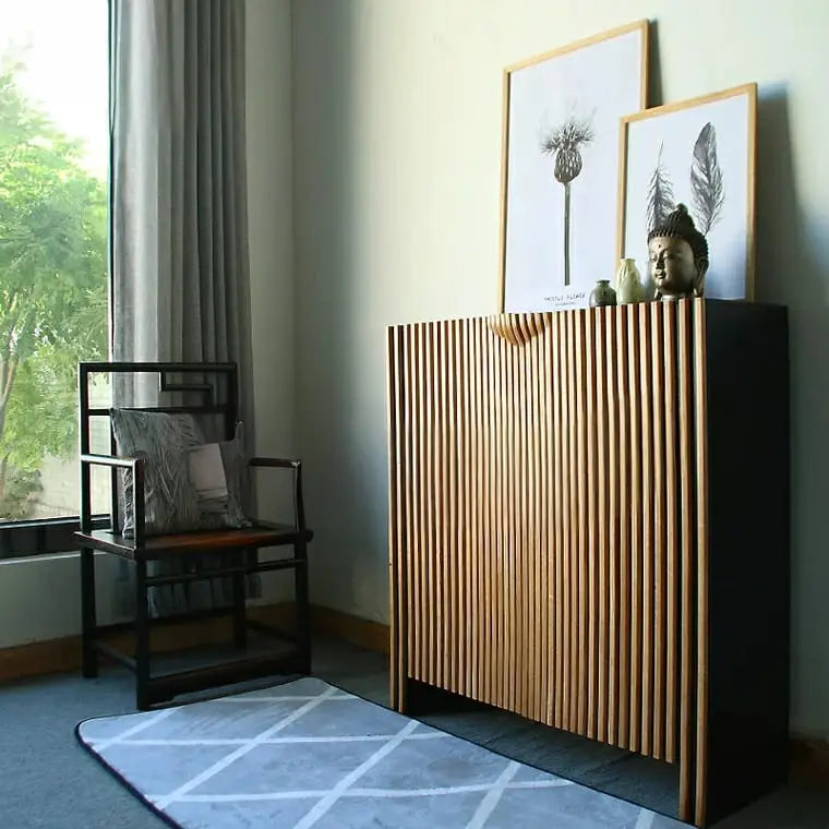 RAELE Rustic Solid Wood Shoe Cabinet