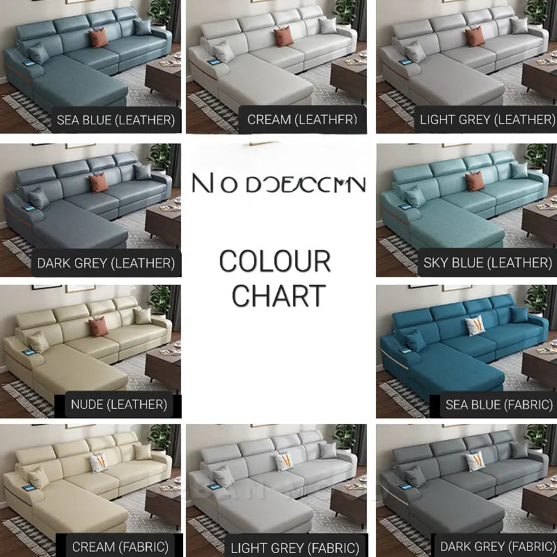 RAES Modern Faux Leather Sofa
