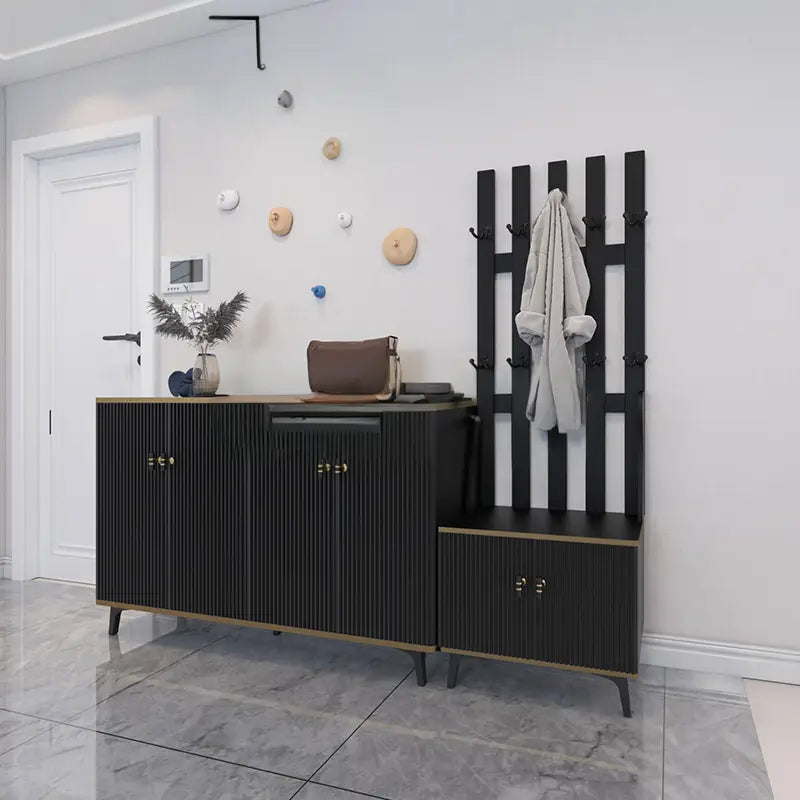 PINUE Modern Shoe Cabinet & Hall Tree