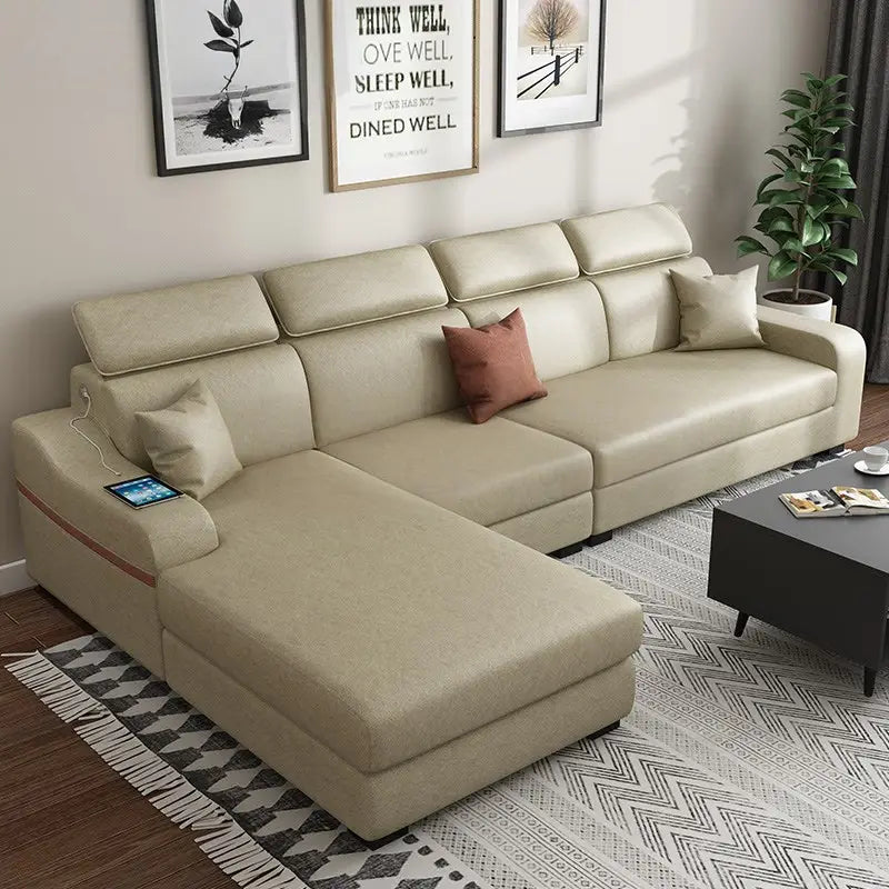 RAES Modern Faux Leather Sofa