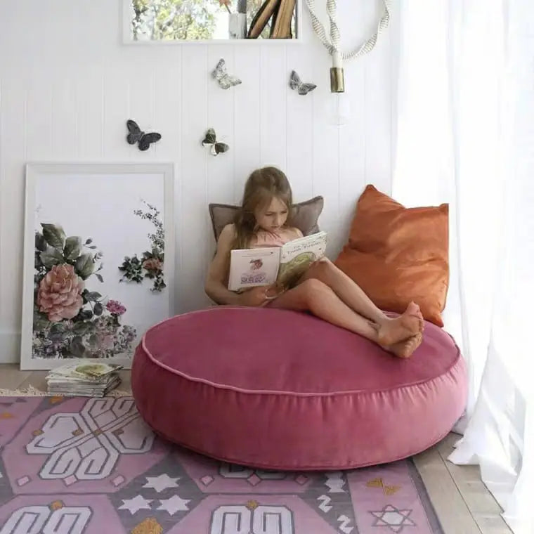 DENCER Modern Round Velvet Ottoman