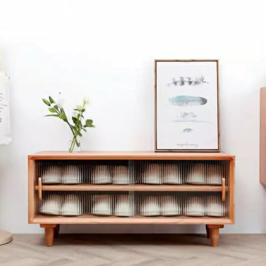 HOGE Rustic Solid Wood Shoe Cabinet