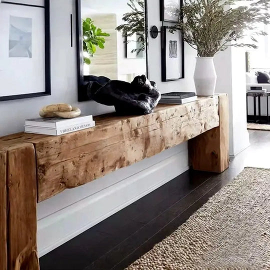 ANTHRO Rustic Solid Wood Console Table