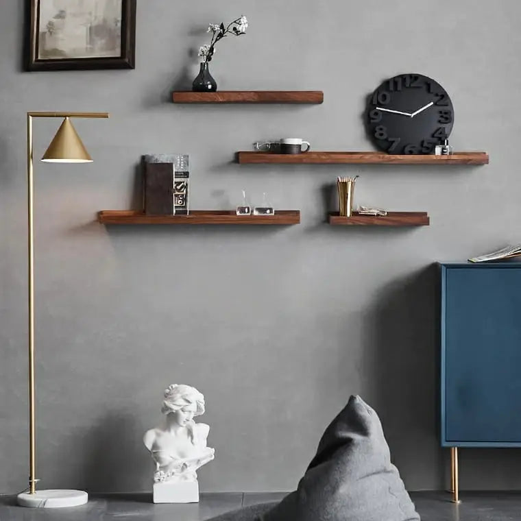 WILDER Modern Black Walnut Display Shelf
