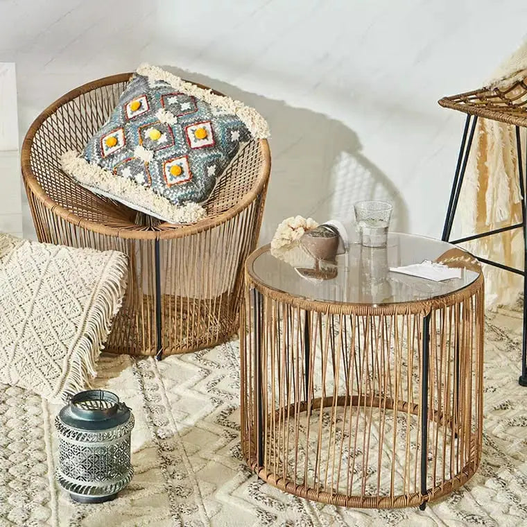 STAN Rustic Rattan Lounge Chair