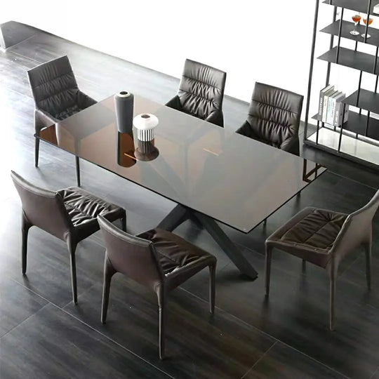 GLENDA Modern Glass Dining Table & Chairs