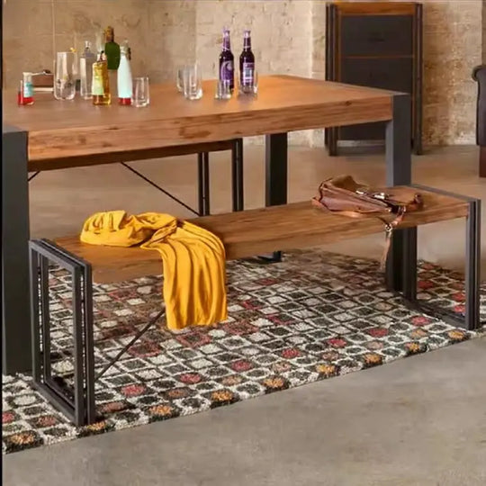 RIDGET Industrial Solid Wood Dining Bench