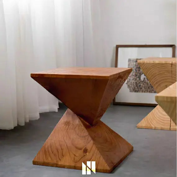 TADHG Rustic Solid Wood Side Table