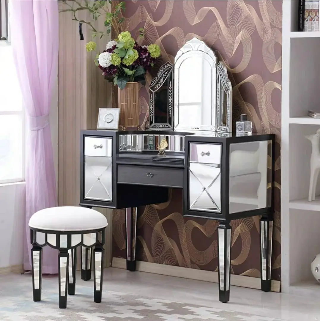 ROMEO Victorian Mirrored Vanity Table Set