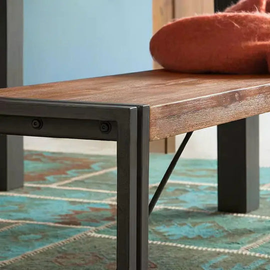 RIDGET Industrial Solid Wood Dining Bench