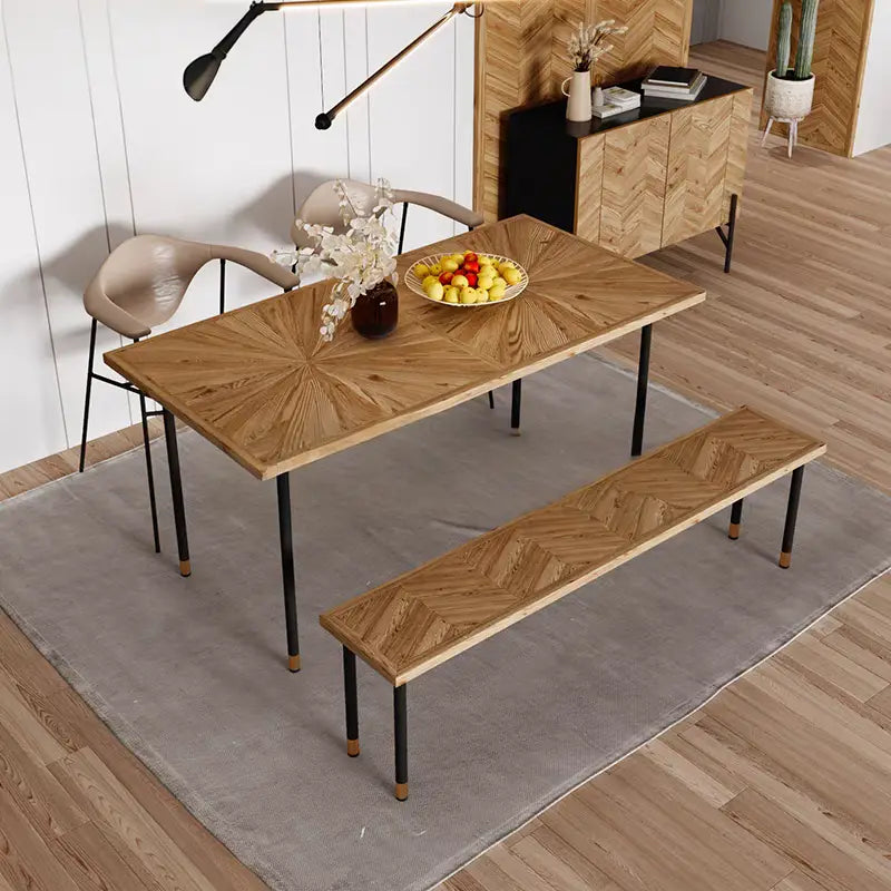 SCOBIE Rustic Chevron Dining Table