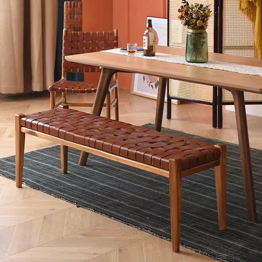 THIBAULT Vintage Leather Bench