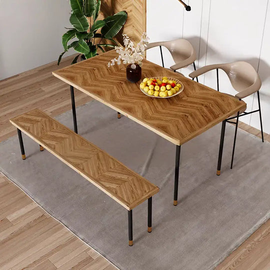 SCOBIE Rustic Chevron Dining Table