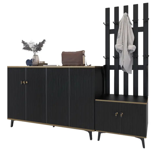 PINUE Modern Shoe Cabinet & Hall Tree