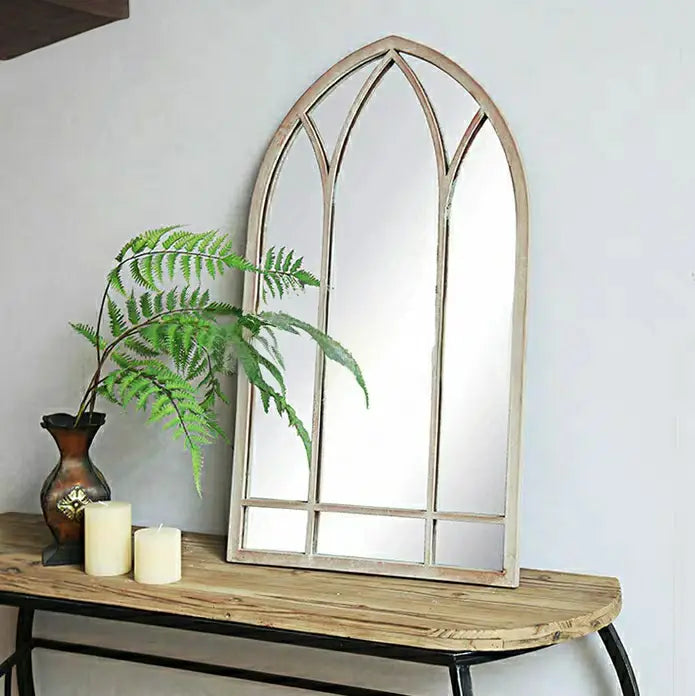 MATHIEW Vintage Arch Window Wall Mirror