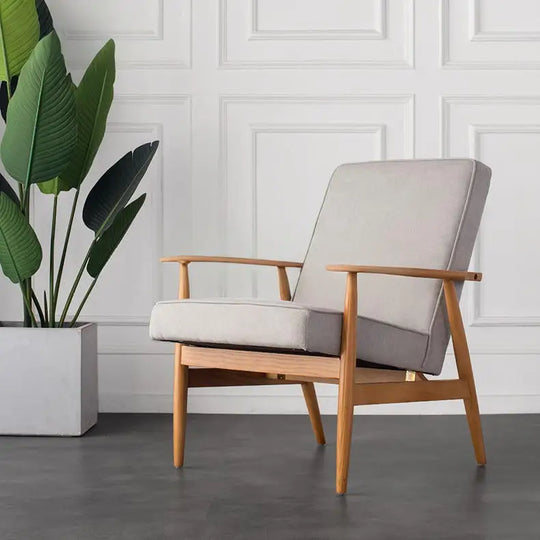 CHARLES  Solid Wood Fabric Lounge Chair