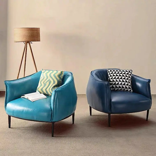 PERRIE Modern Faux Leather Armchair