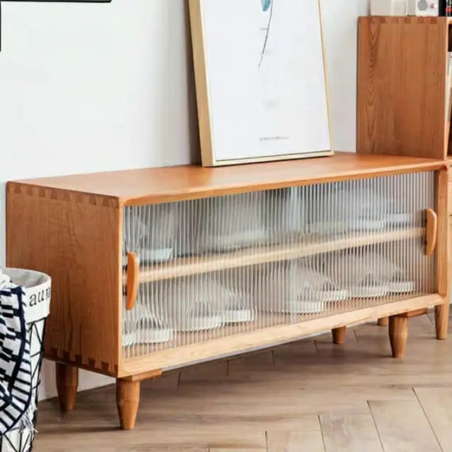 HOGE Rustic Solid Wood Shoe Cabinet