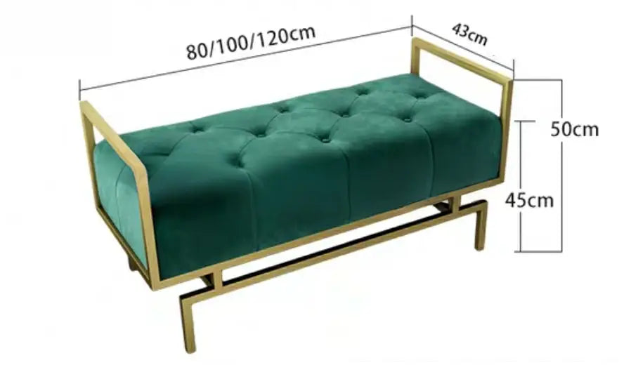 OPTIMISE Modern Velvet Entryway Bench