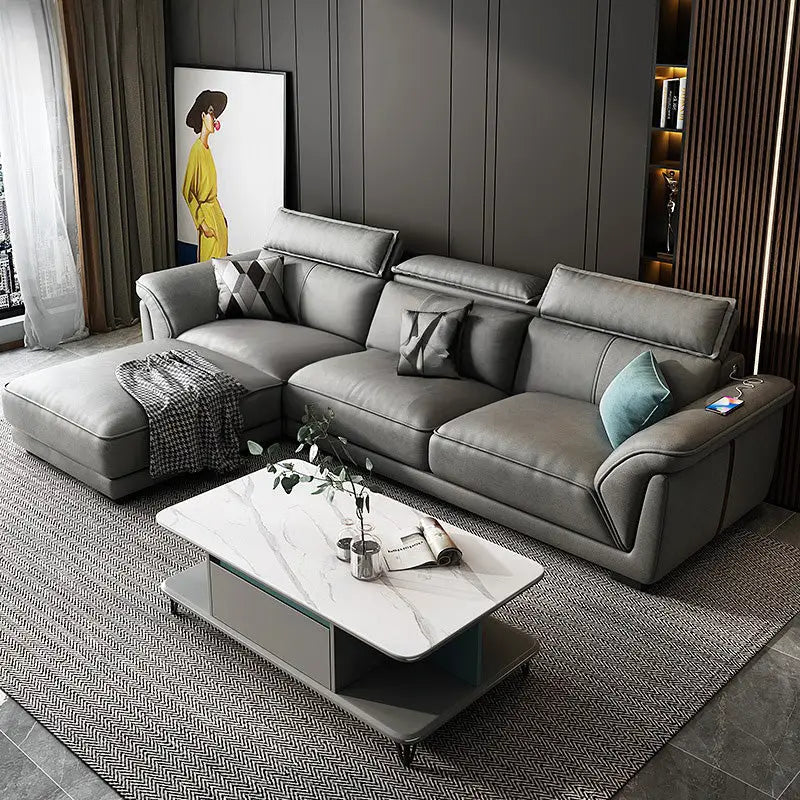 MARKLE Modern Leather Sofa
