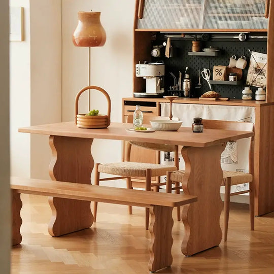 TREYSTI Japandi Solid Wood Dining Table