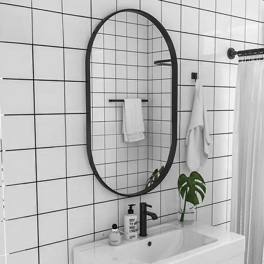 ALASTAIR Modern Stainless Steel Oval Mirror
