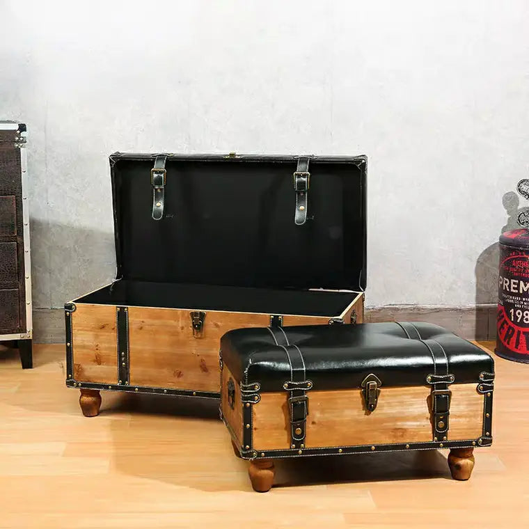 LIAS Vintage Luggage Storage Ottoman