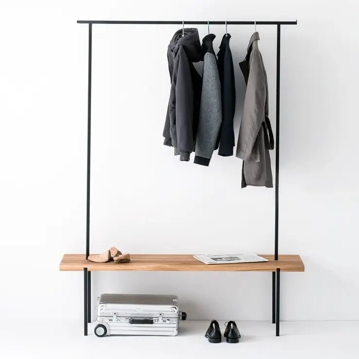 SÉBASTIEN Industrial Solid Wood Entryway Bench