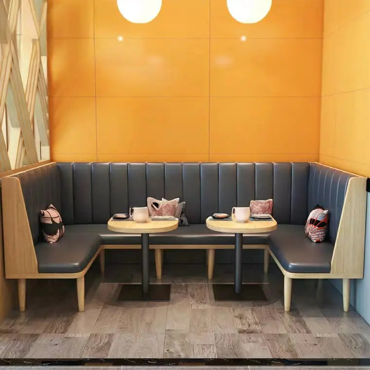 CHILTON Modern Cafe Faux Leather Dining Bench