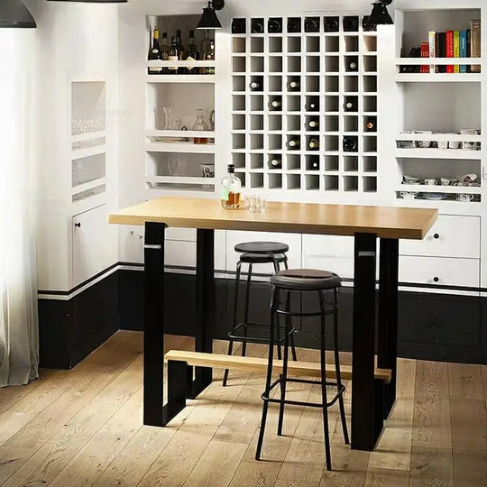 NASIL Industrial Solid Wood Bar Dining Table