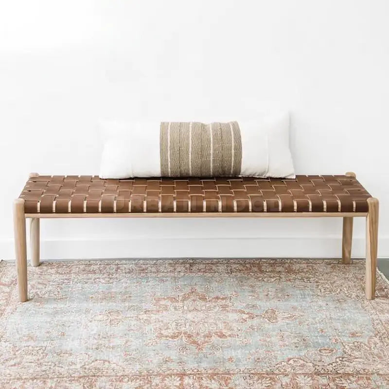 THIBAULT Vintage Leather Bench