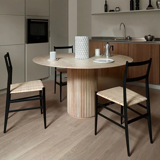 EMILY Japandi Solid Wood Round Dining Table