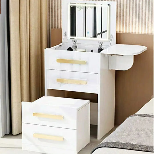 COBEN Flip Top LED Mirror Vanity Table Set