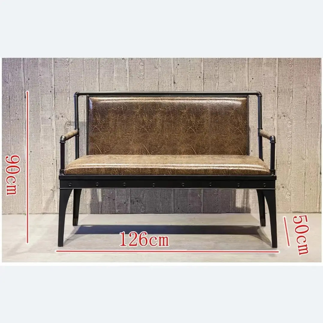 MARCO Industrial Leather Dining Bench