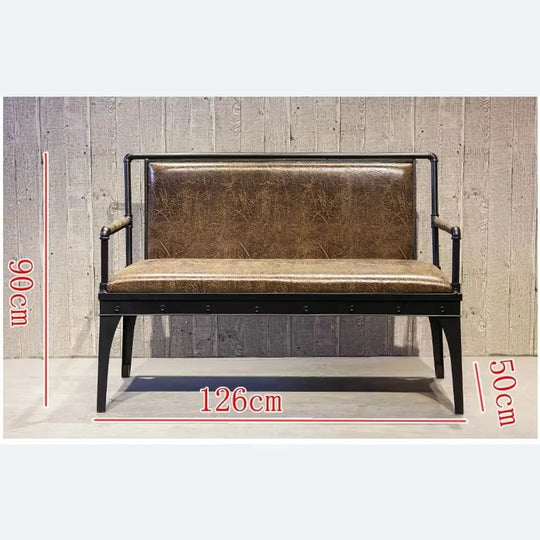 MARCO Industrial Leather Dining Bench