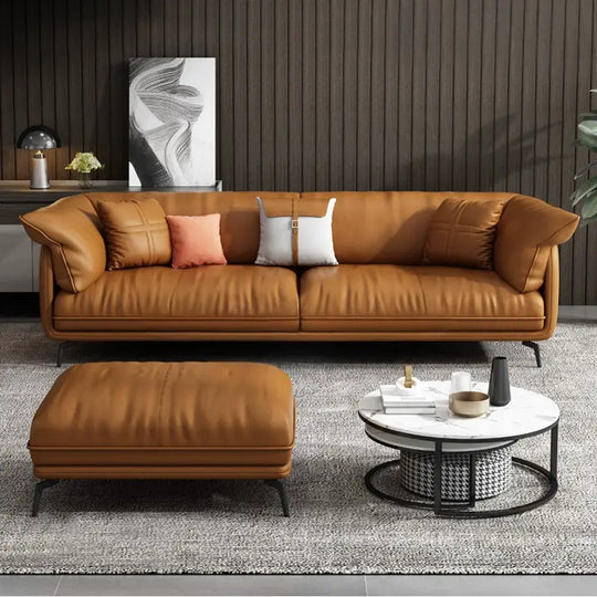 VIRÐINGUR Modern Leather Sofa