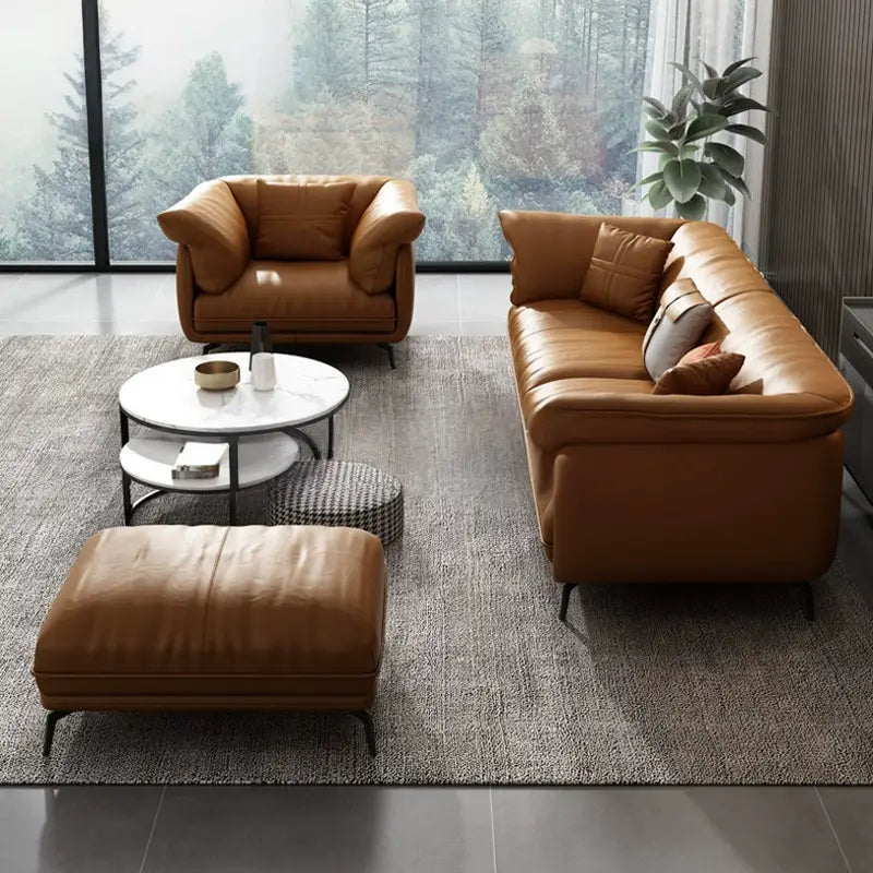 VIRÐINGUR Modern Leather Sofa