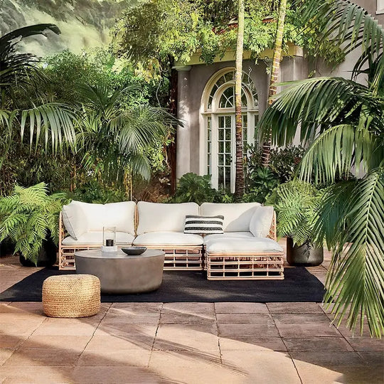RIAH Scandinavian Outdoor Rattan Sofa