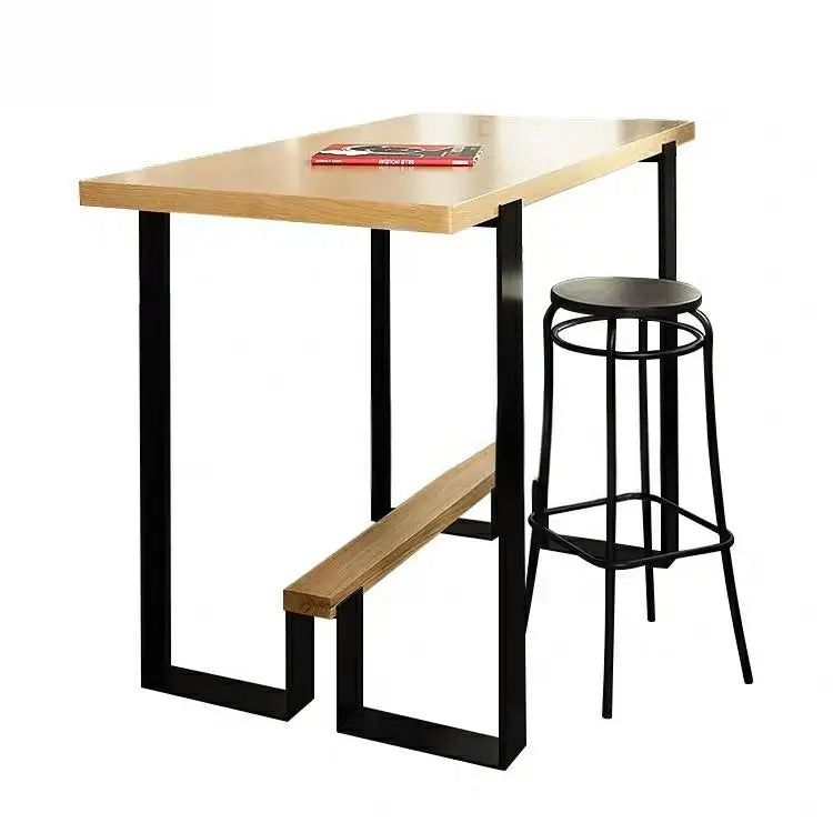 NASIL Industrial Solid Wood Bar Dining Table