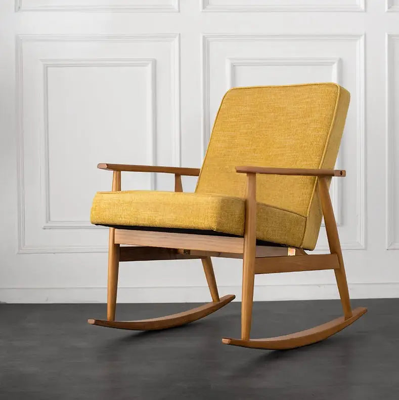 ADAMS Solid Wood Fabric Rocking Chair