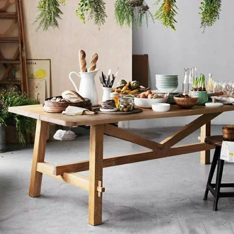 SHERWOOD Rustic Solid Wood Dining Table