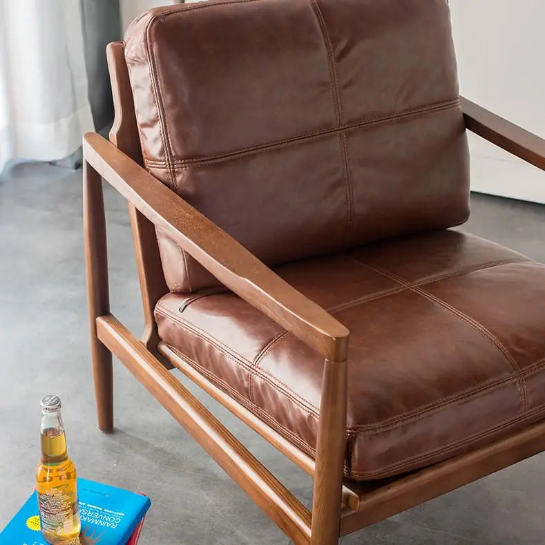DARK Solid Wood Leather Chair and Sofa