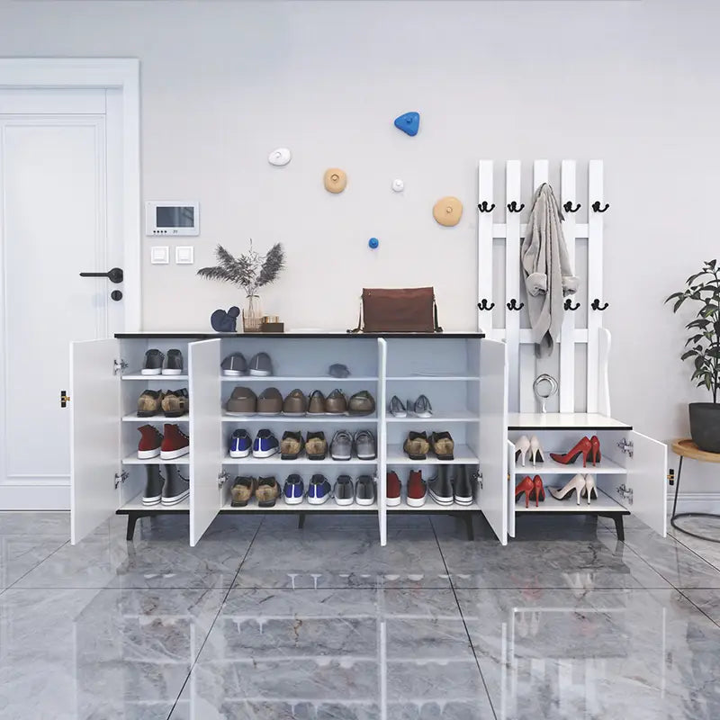 PINUE Modern Shoe Cabinet & Hall Tree