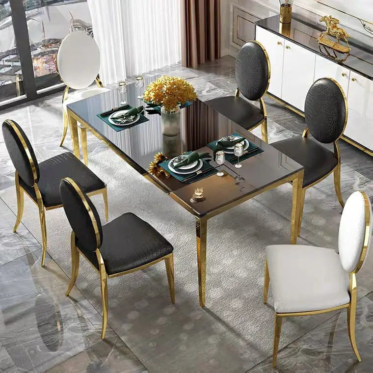 TILDEN Modern Glass Dining Table & Chairs
