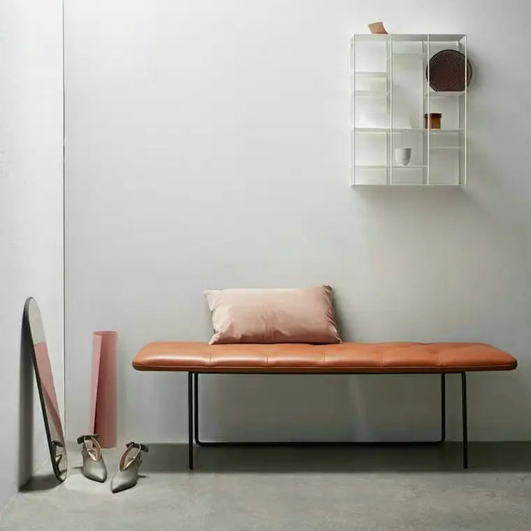 NOÉRA Minimalist Faux Leather Entryway Bench