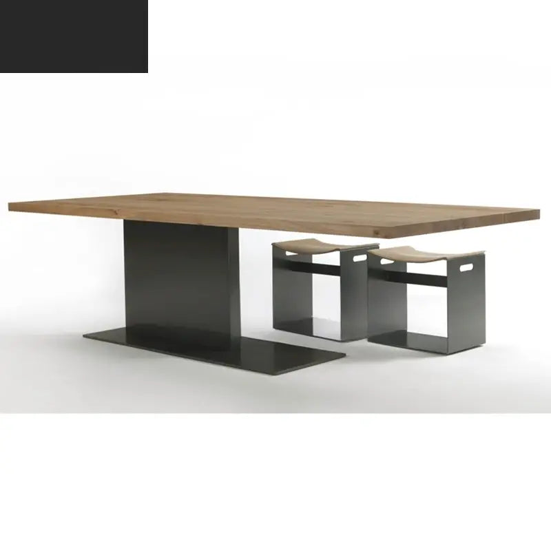 MOIRTY Industrial Solid Wood Dining Table